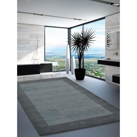 GLITZY RUGS 5 x 8 ft. Hand Tufted Wool Contemporary Rectangle Area RugBlue UBSK00201T0003A9
